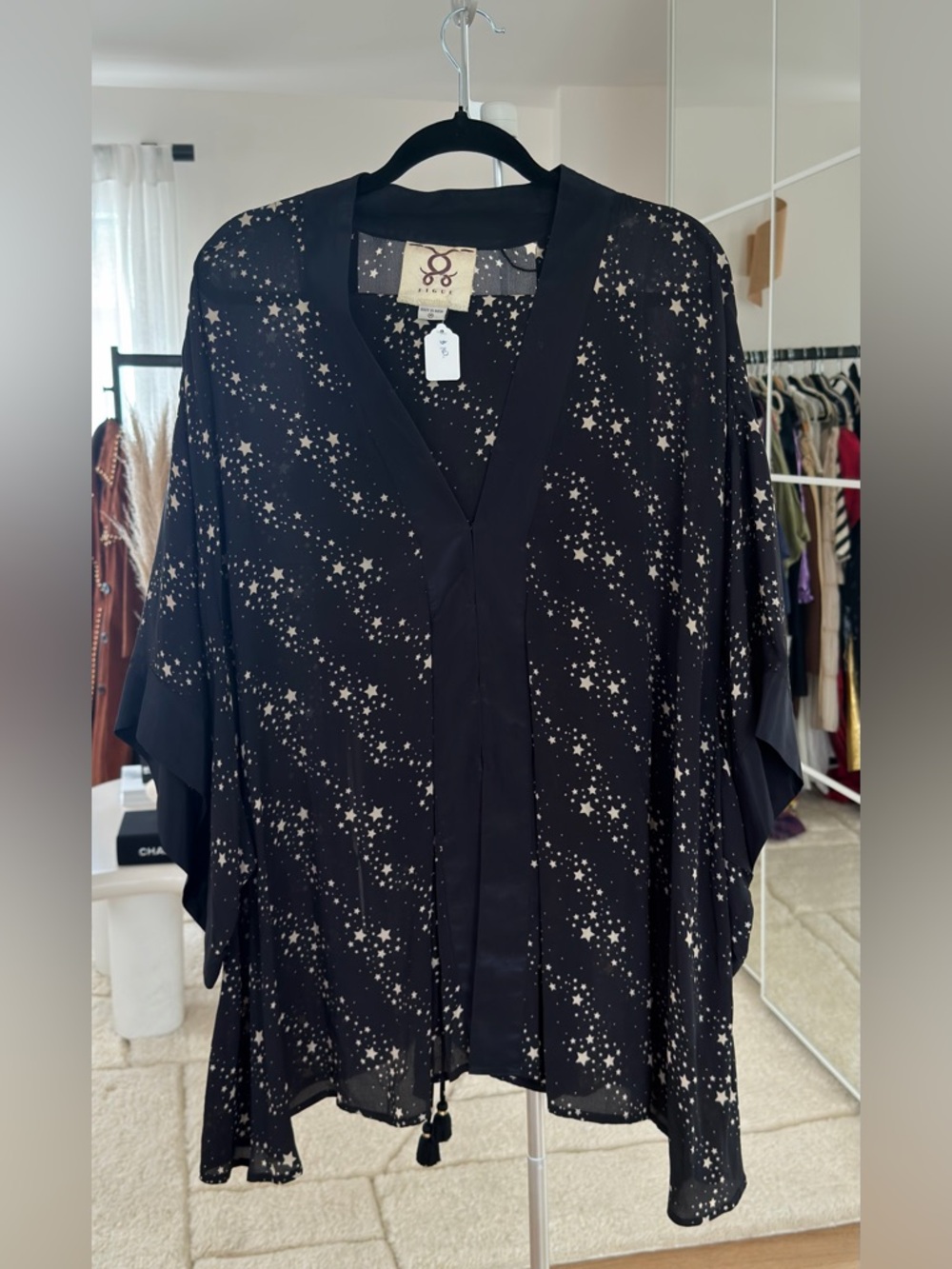 Black Star-Print Sheer Set